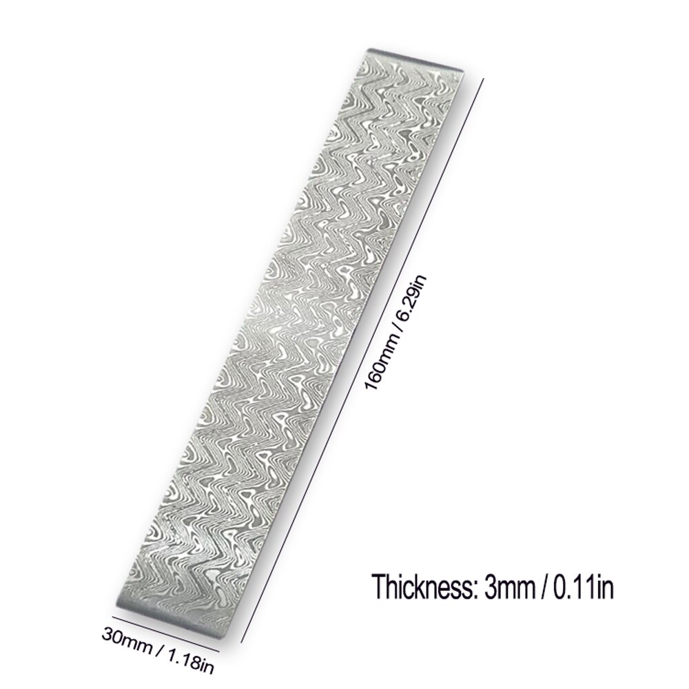 Damascus Staal Diy Cutter Maken Materialen Patroon Staal Bar Cutter Blade Blank Is Warmte Behandelen
