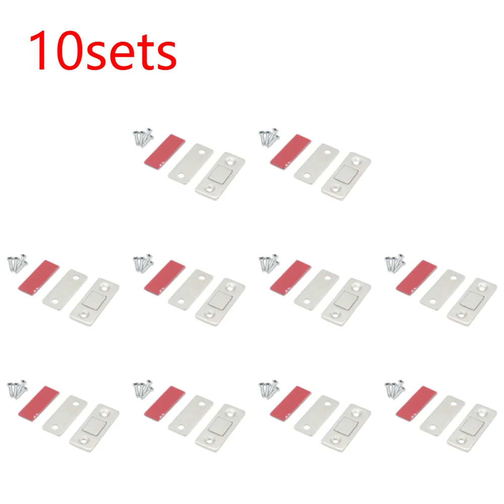 20-1 set magnetisk dörrspärr ultratunn skåpdörr magnetisk spärr självhäftande lådspärr dörrstängare lådmagnetspärr: Vit