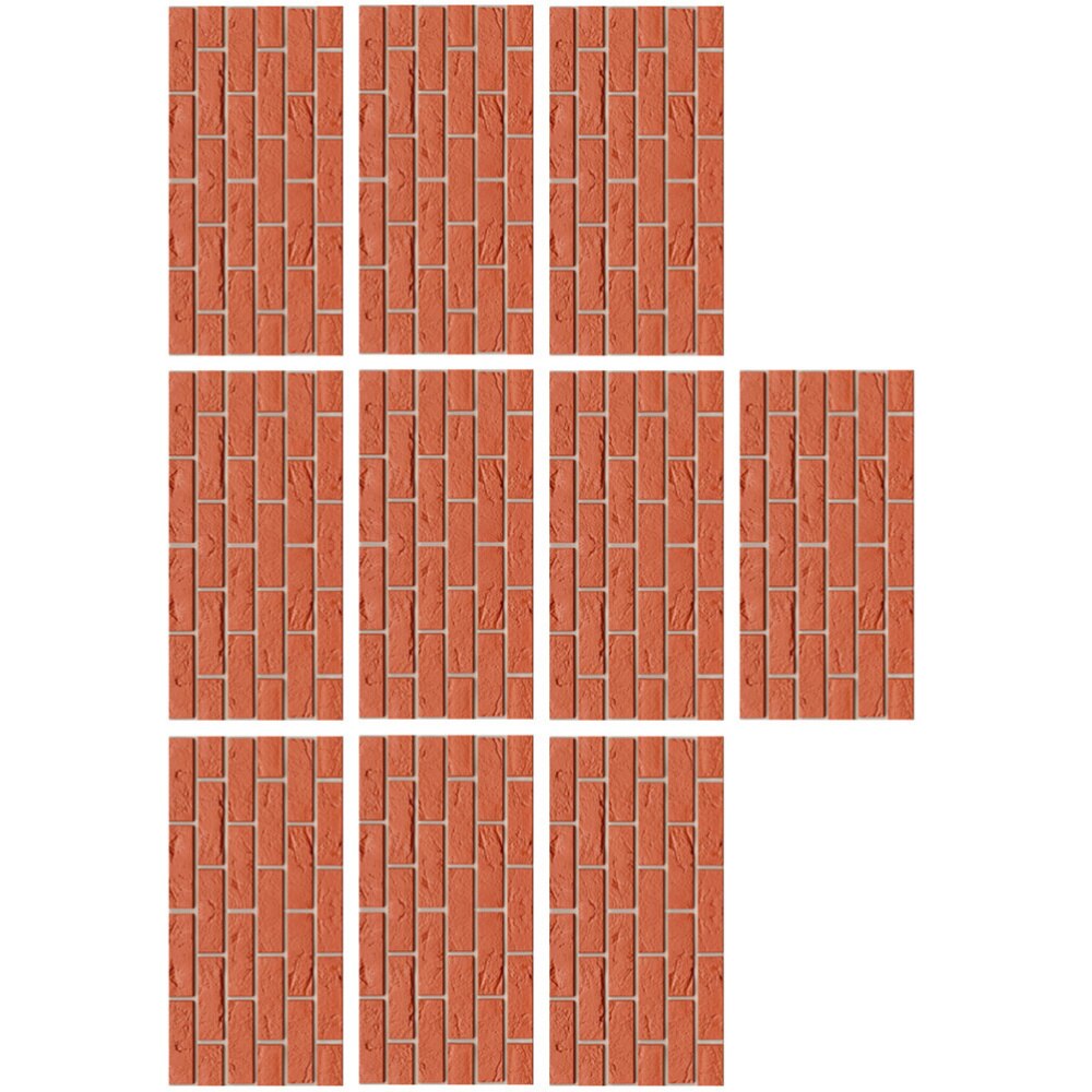 10Pcs Red Brick Stickers Kitchen Bathroom Wall Stickers Vintage Wall Murals