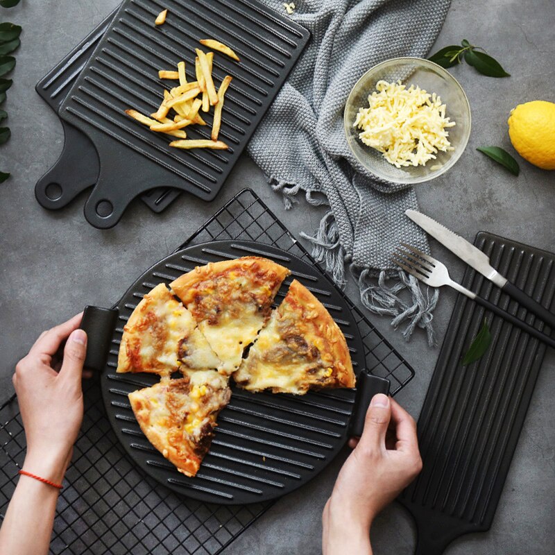 Zwart Mat Keramische Twee Oor Lade Huishoudelijke Servies Ontbijt Plaat Steak Plaat Bakken Plaat Oven Bakken Plaat
