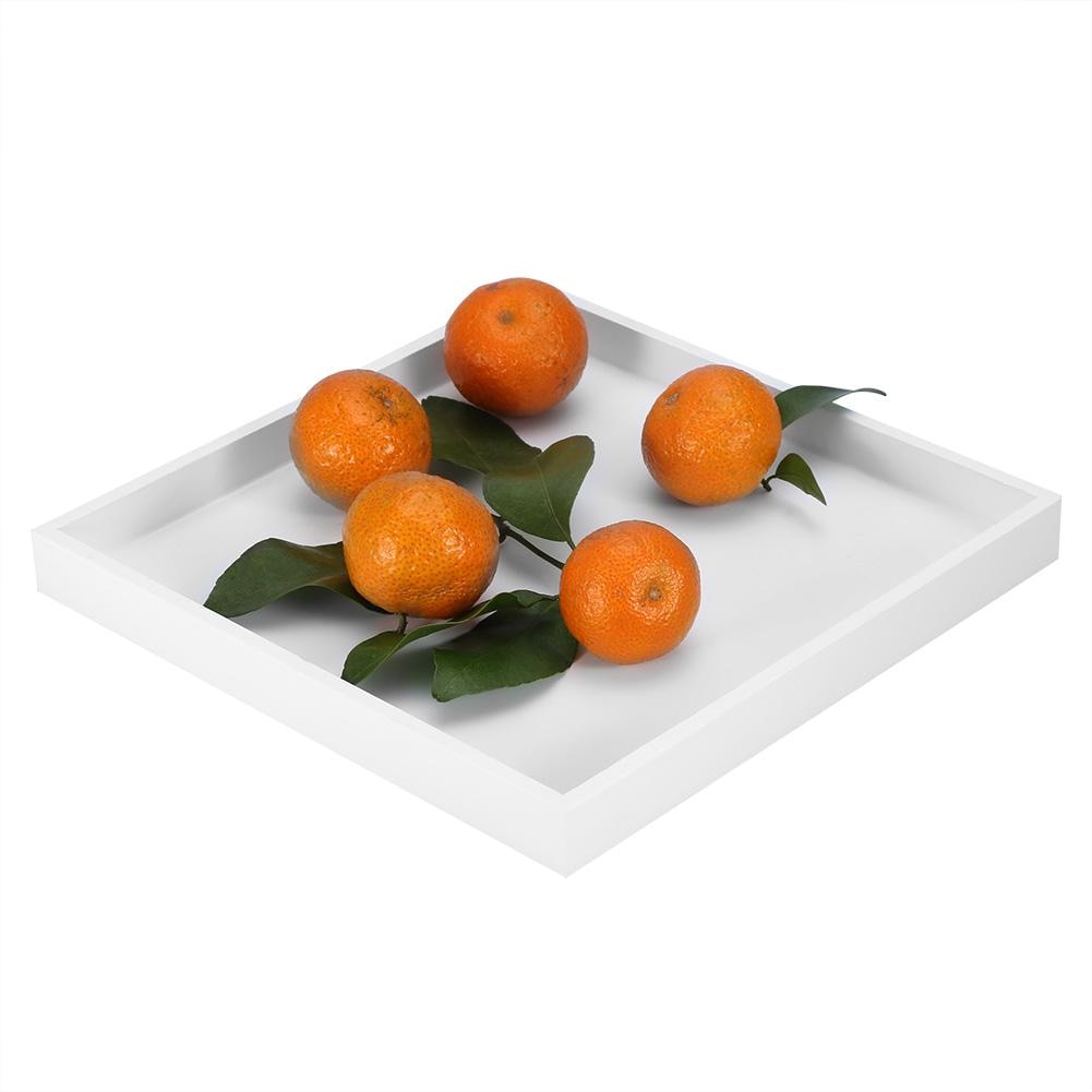 Multi-purpose Desktop Storage Organizer Valet Tray for Jewelry Food Cosmetics White Tray