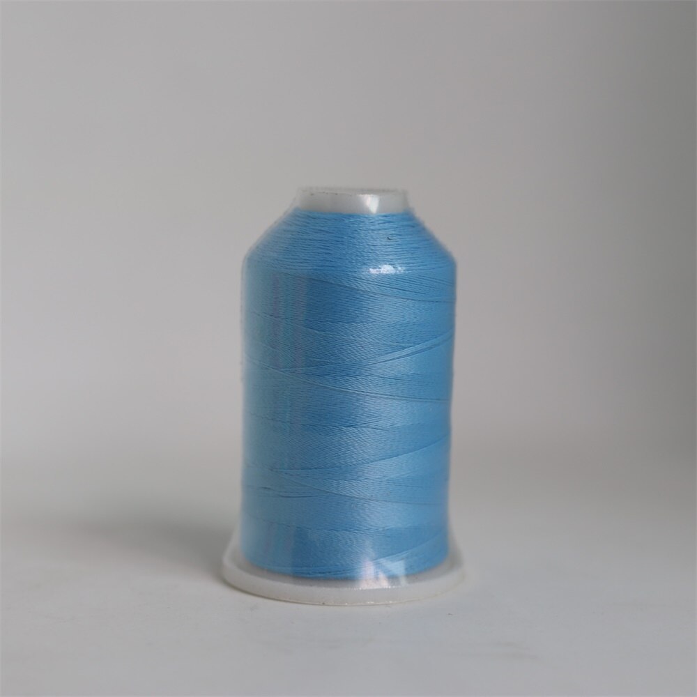 Fil à coudre lumineux 1000m par bobine | Fileter dans la peau du Polyester, broderie, 150D/2 lumineux, 8 couleurs pour votre choix: Blue