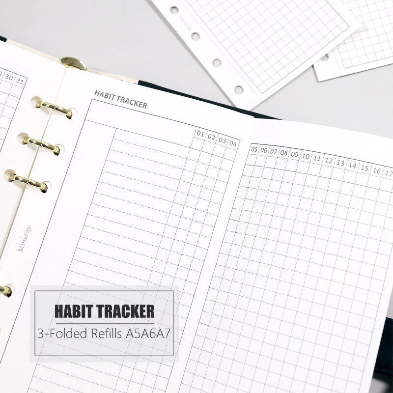 MyPretties Fantasy Monthly Planner Refill Papers A5 A6 Three Fold Filler Papers for 6 Hole Binder Organizer Notebook Papers