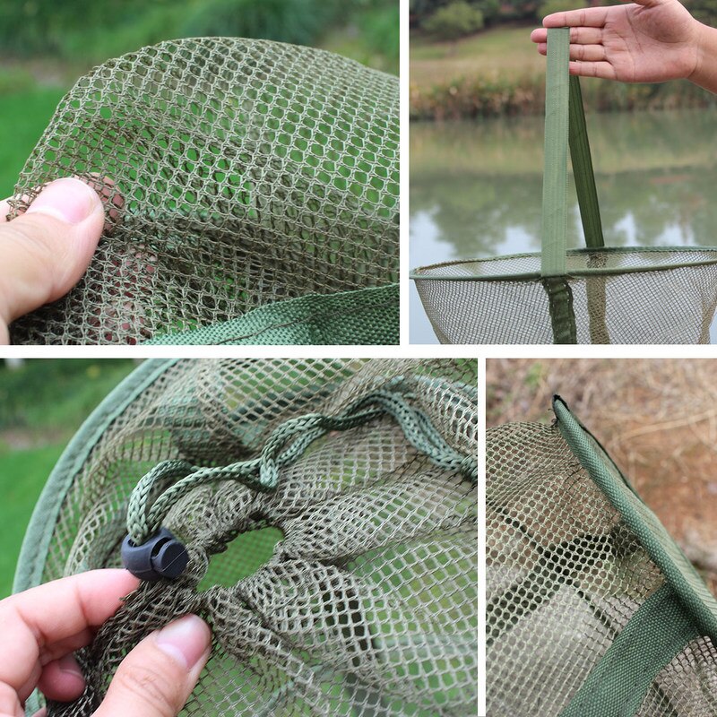 Sougayilang Draagbare Visnet 4 Maten 3 Layer Ronde Vouwen Vis Garnalen Mesh Kooi Werpnet Vissen Trap Net Vouw schepnet