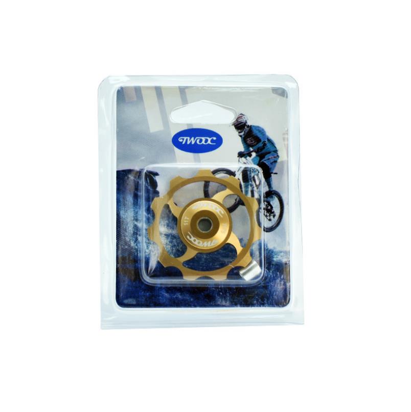 TWOOC 11T 4 Hole Aluminium Bike Jockey Wheel MTB Guide Pulley Ceramic Rear Derailleur: Gold