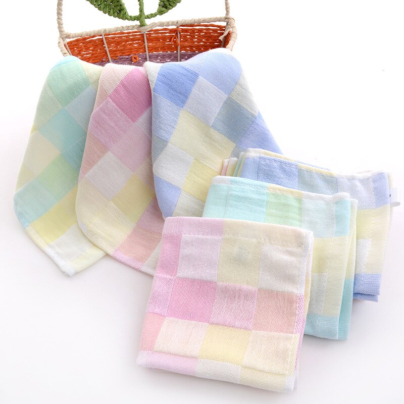Plaid katoen vierkante handdoeken Gaas spit Dubbele kind-handdoek handdoek katoen 3 kleuren handdoek set voor baby
