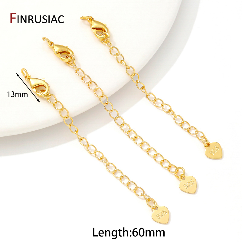 Cadenas de extensión de latón chapado en oro de 18 quilates con cierres de langosta, conector de eslabones, cola de collar, suministros de accesorios de pulsera DIY: 3 XL / Morado