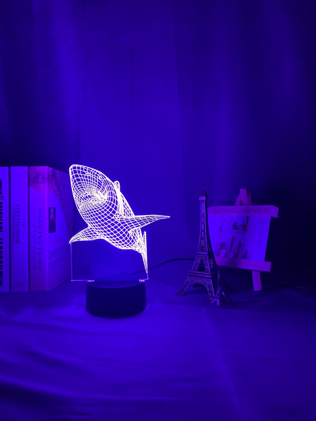 Animal 3D Illusion Lamp Shark Acrylic Baby Night Light for Work Room Decor Kids Child Bedroom Nightlight Cool Birthday