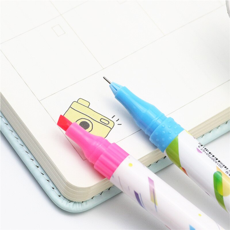 Set of color double-headed Highlighter Line Drawing and covering Plastic Pen box packaging