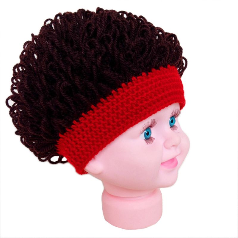 Novedad niños bebé niños pequeños peluca sombrero Cosplay apoyos de la foto de niño niña invierno peluca Afro de grandes para cabello rizado tapa 1-4T: Rojo