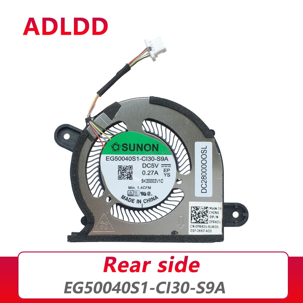 Ventola Di Raffreddamento Per Notebook Compatibile Con EG50040S1-CI31-S9A DC28000OOSL 0FRK0V 5V