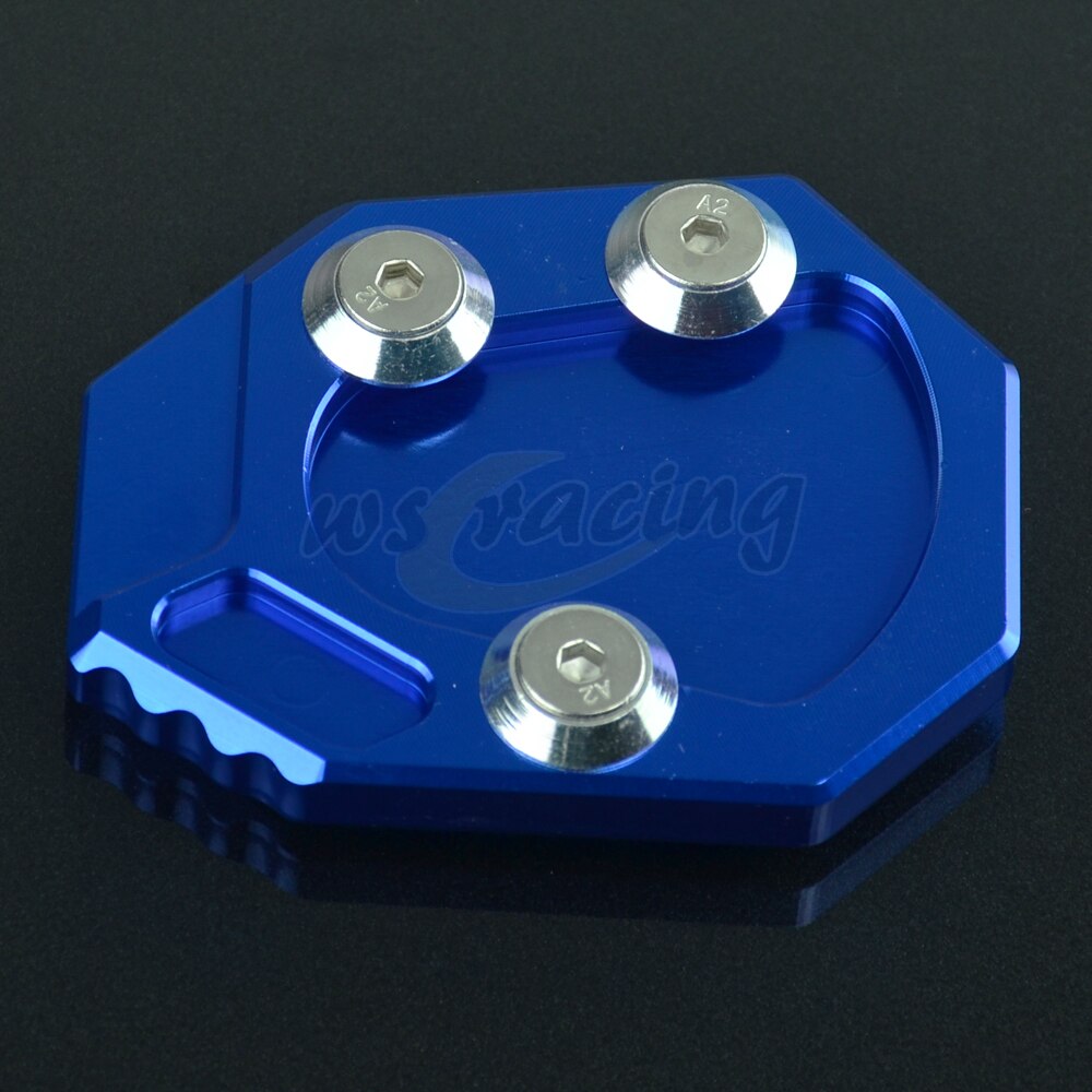 Motorcycle Kickstand Foot Side Stand Extension Pad Support Plate For YAMAHA YZF R1 YZF1000 09-14: blue