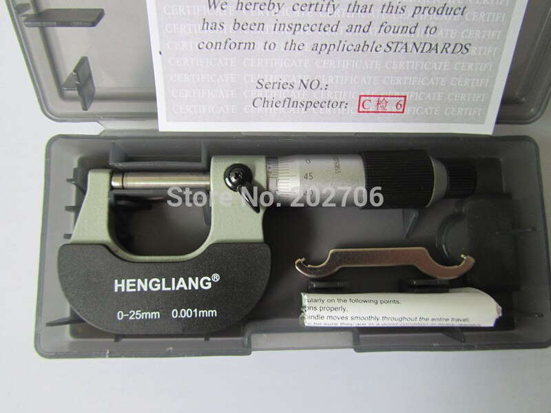 0-25MM*0.001 Micron Outside micrometer calibration micrometer