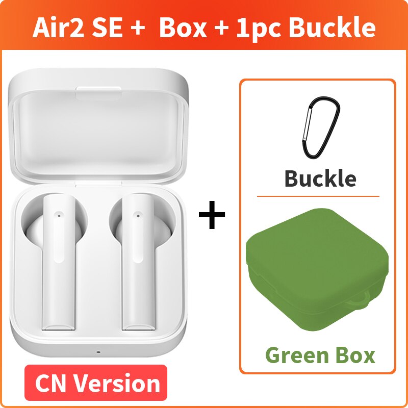 Écouteurs Bluetooth sans fil d'origine Xiaomi Air 2 SE écouteurs Air2 SE TWS Mi Ture SBC/AAC contrôle tactile: CN Add Green Case