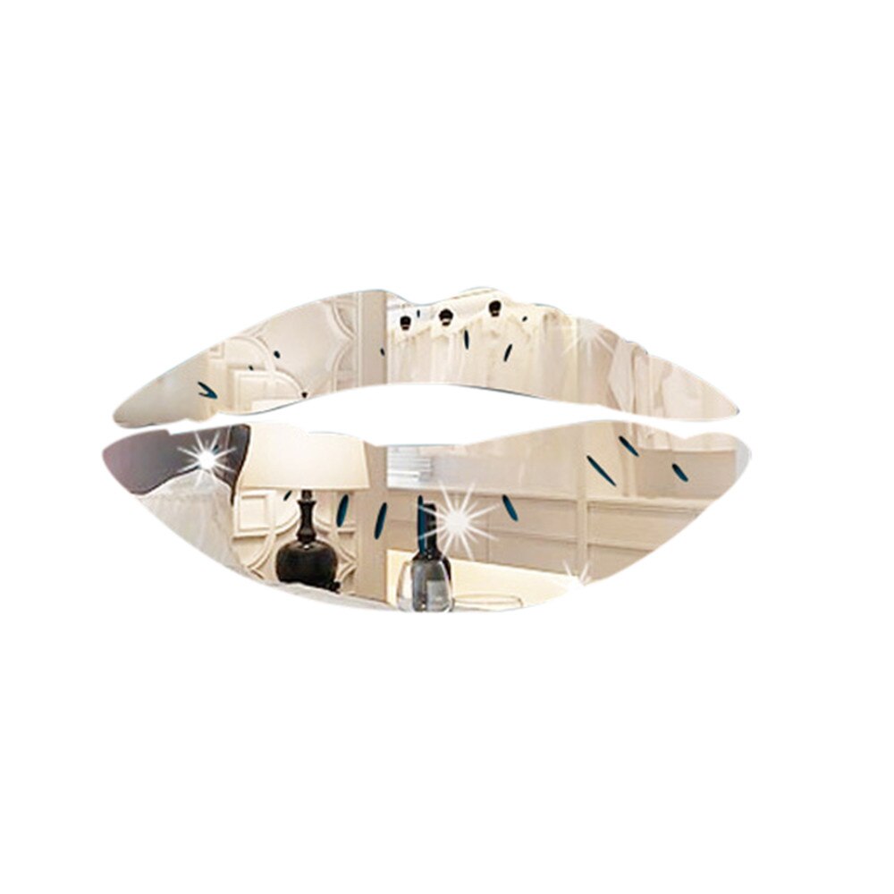 Mirror Stickers Removable Lips Mirror Wall Stickers Decal Art Pvc Home Room Decoration Diy Pegatinas De Pared Wallpapers: Silver