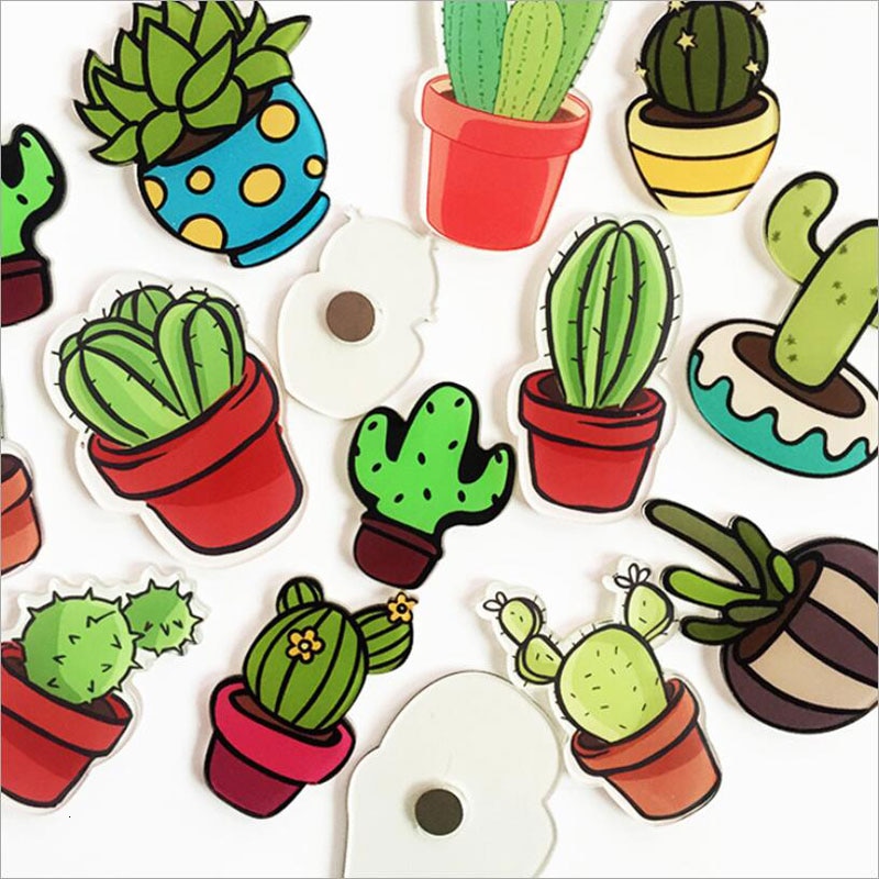 2 Stuks Cartoon Leuke Cactus Magneet Sticks Vetplant Koelkast Magneten Huishoudelijke Keuken Decor Accessoires Koelkast Magneten