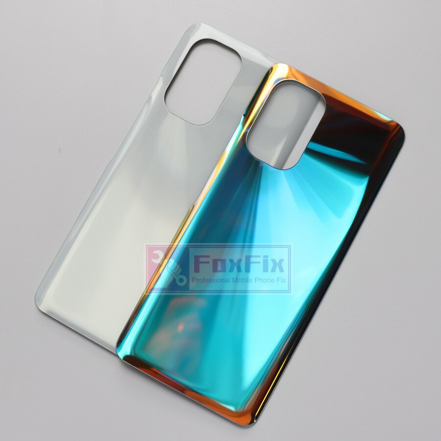 Zonder Logo Voor Xiaomi Poco F3 Batterij Cover Terug Glas Achterpaneel Behuizing Deur Case Met Camera Glas Lens Vervanging + Sticker