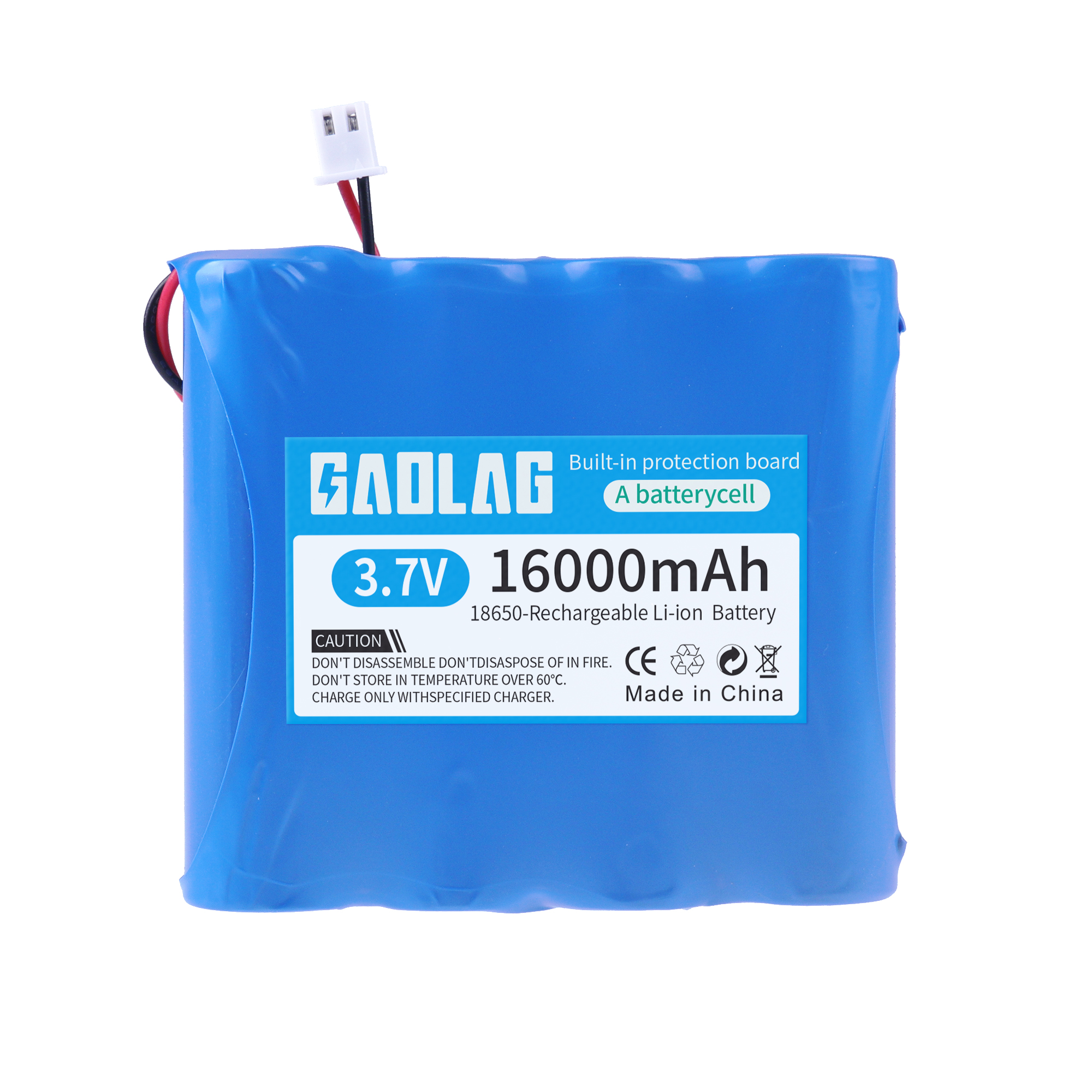 3.7V 7.4V 11.1V 12V 18650 6800mAh with wires Lithium ion rechargeable battery with PCB for Bluetooth Speaker Solar headlights: Red