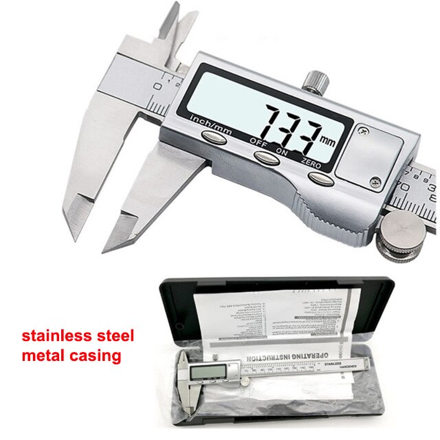 0-150mm/6" metal casing Digital CALIPER VERNIER caliper stainless steel digital caliper carbon fiber digital GAUGE MICROMETER: matel casing