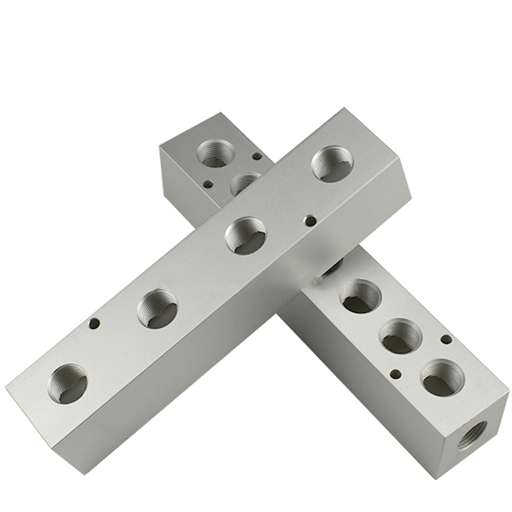 BSP-Bloque de colector de aire de aluminio sólido, compresor de aire neumático, divisor cuadrado de 3/8 pulgadas, 35x35mm, 2, 3, 4, 5, 6, 7, 8, 10, 12 vías