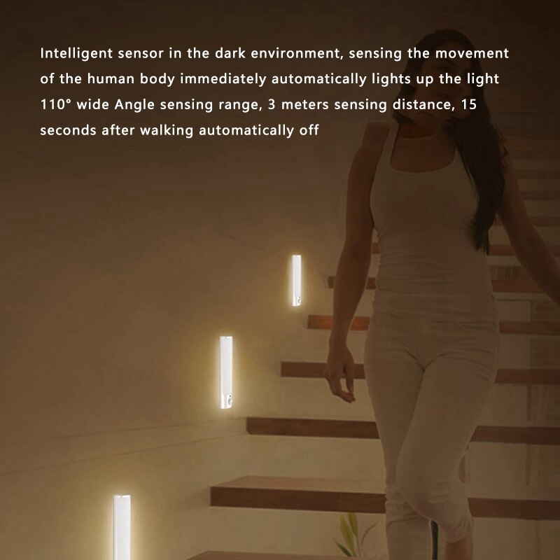 NL7 Night Light, a Smart Sensor Soft Light Night Light with No Punching and No Wiring USB Charging for Bedroom