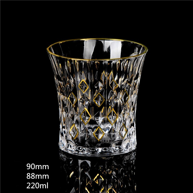 Ouderwetse Whisky Glas Trace Golden Crystal Drinkglazen Chivas Wijn Cup Bar Vasos De Cristal Verre Een Vin Vidro tumbler: Style 4