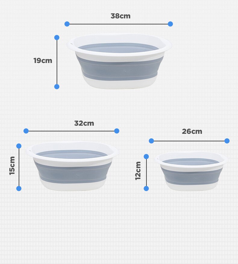 Household Folding Wash Basin Portable Sink Foot Bucket Washbasin Plastic Foldable Foot Basin Travel Outdoor Camp Basins