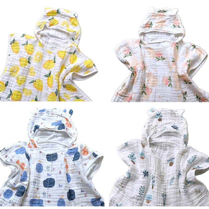 Muslin bomull baby badhandduk barn strand handduk cape mantel ins mönster för flickor pojkar