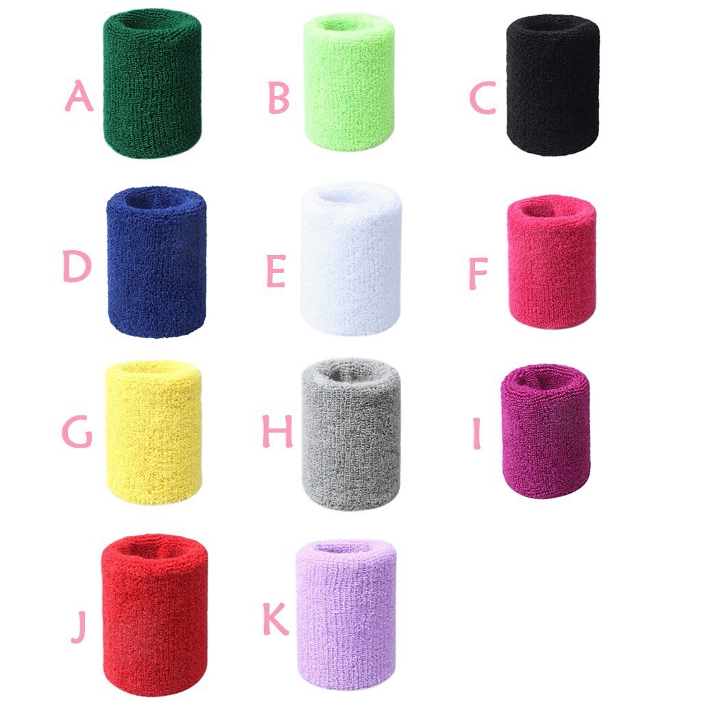 Kleurrijke Sport Zweetband Polsbandjes Katoen Fiber Zweet Wrist Guards Tieners Tennis Hand Band Volleybal Sport Accessoires