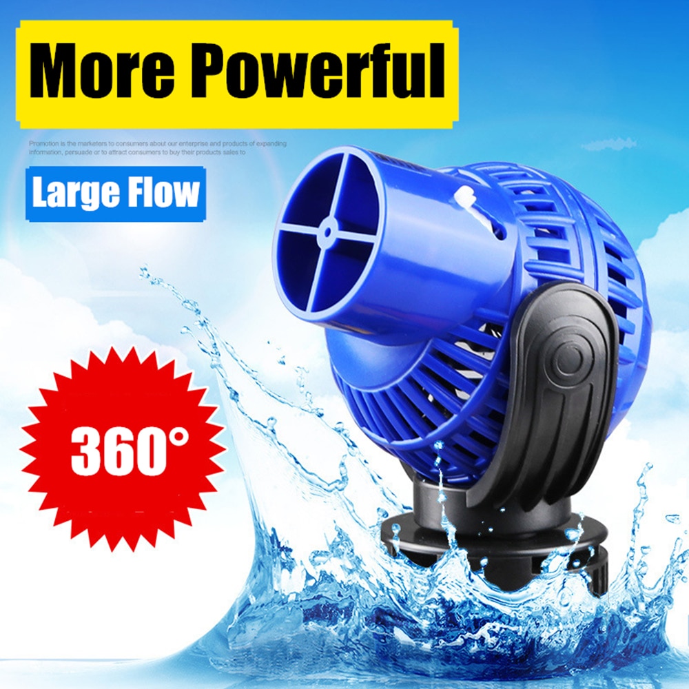 360dergee Aquarium Wave Maker Pump Single Double Head Adjustable Direction Seawater Freshwater Wave Pump For Fish Tank Surf Pump