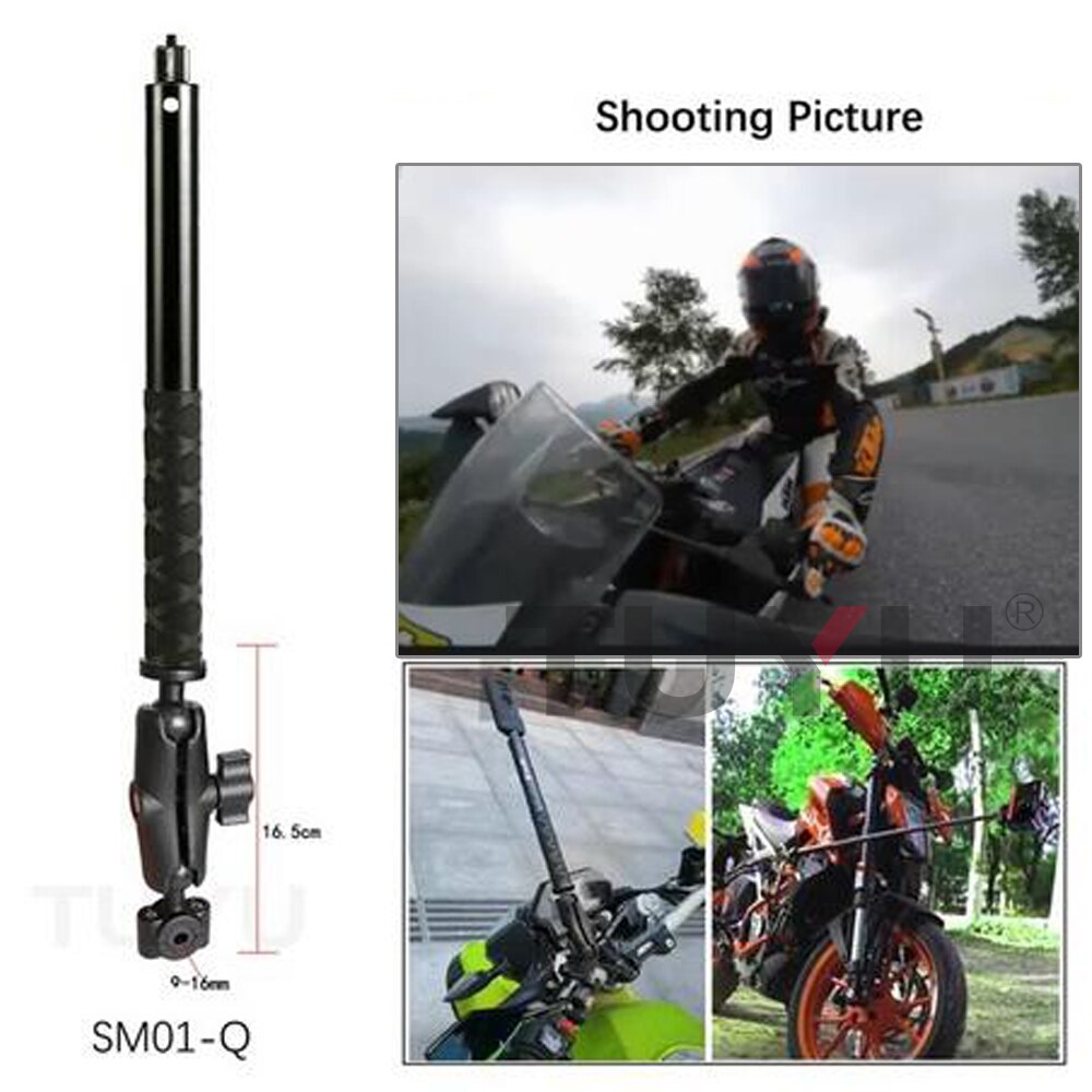 TUYU Motorrad Dritten Person Perspektive Lenker Halterung für GoPro DJI Insta360 Ein R X2 Unsichtbare Selfie Stick Zubehör
