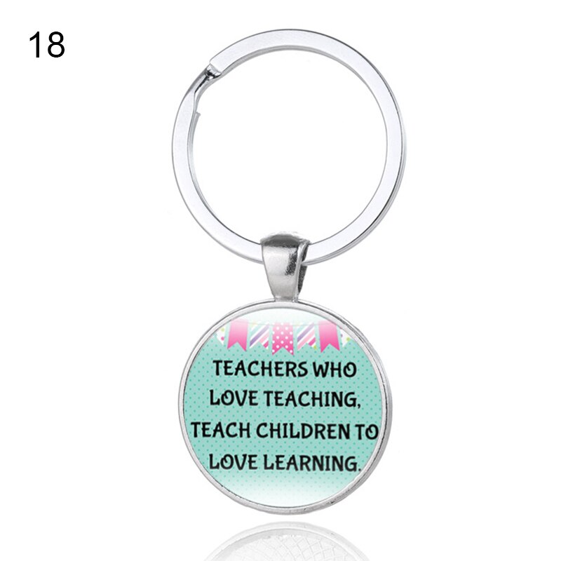 Voor lerarendag, onderwijsassistent, glazen hanger, sleutelhanger, sleutelhanger, waardering voor leraren, op voorraad: 18