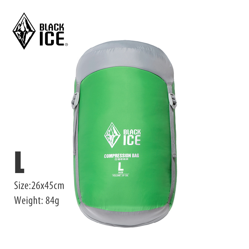 Black Ice Compression Sack Storage Bag Ultralight Down Sleeping Bag Stuff Sack S/M/L for Backpacking Hiking Camping Blackice: L Green