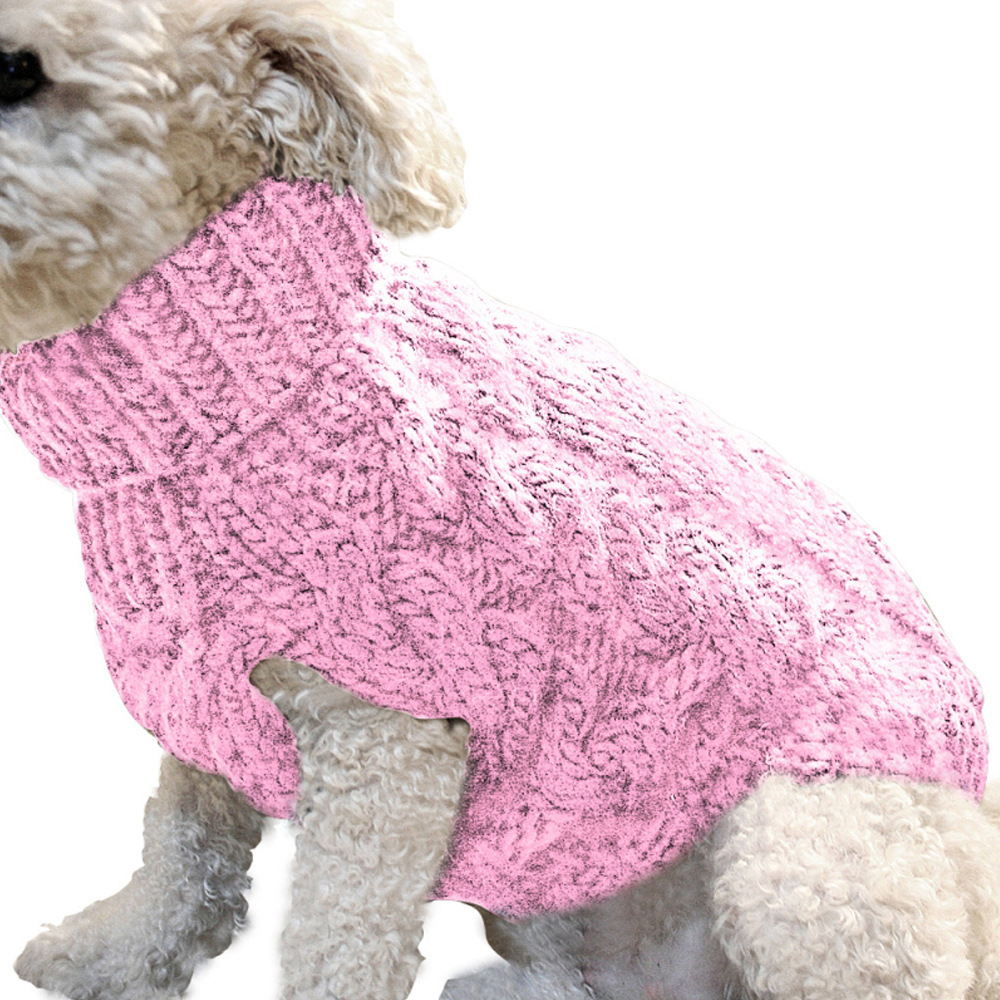 huisdier kleine hond kleding trui mode herfst winter effen gebakken stof wendingen breien warme comfort kleding