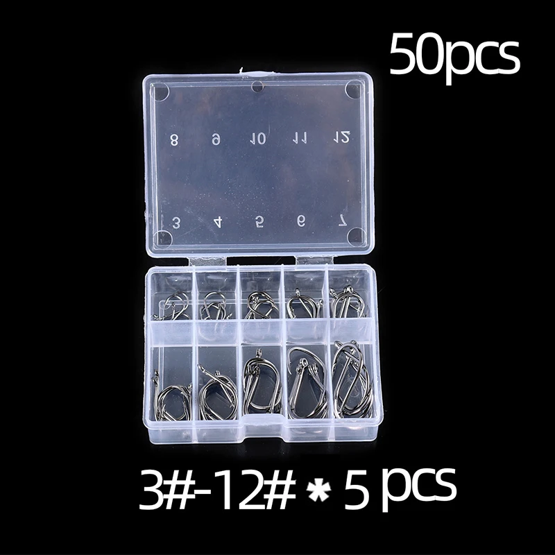 50/100/200/300/400/500/600/1000 stk fiskekroker sett høykarbonstål mothake fiskekroker for saltvannsfiskeredskaper