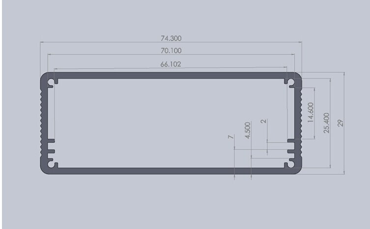 Aluminium behuizing power control Project doos extrusie case 74x29x100mm DIY Aluminium behuizing voor elektronica behuizing