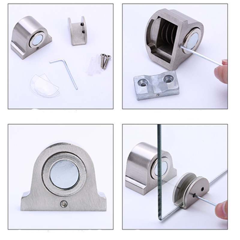 Magneet Glazen Deur Stop Rvs Deurstopper Magnetische Deur Houder Wc Glas Deur Deurstop Meubels Hardware Tool