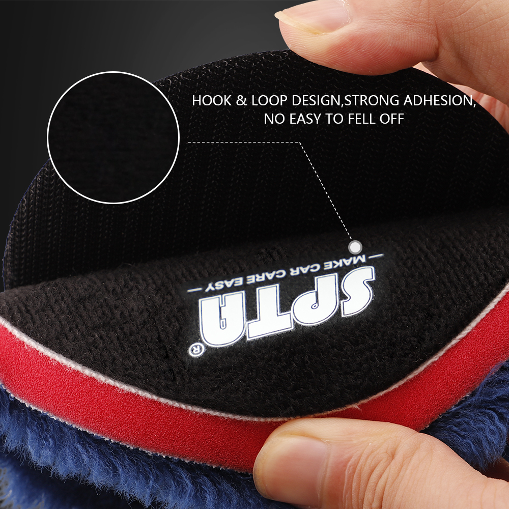 (Single ) SPTA 3&quot;/5&quot;/6&quot; Polishing Pad High Density Lambs Long Hair Wool Pads for RO DA Polisher Buffing Waxing