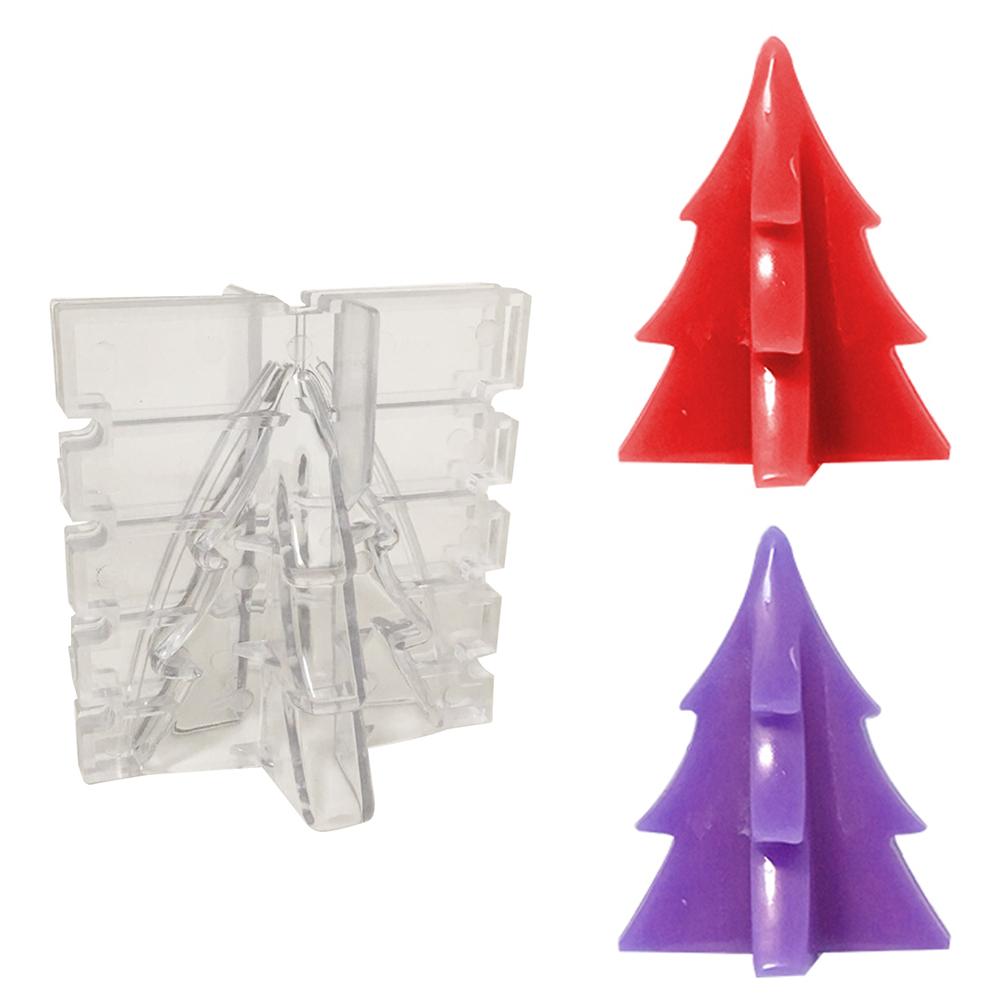 Diy 3D Kerstboom Kaars Mold Met Schroeven Kerst Decoratie Diy Cross Shape Ambachten Kerstboom Plastic Kaars Mallen