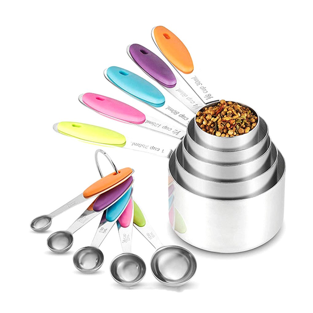 10pcs Measuring Cups and Spoons Set Stainless Stee... – Grandado