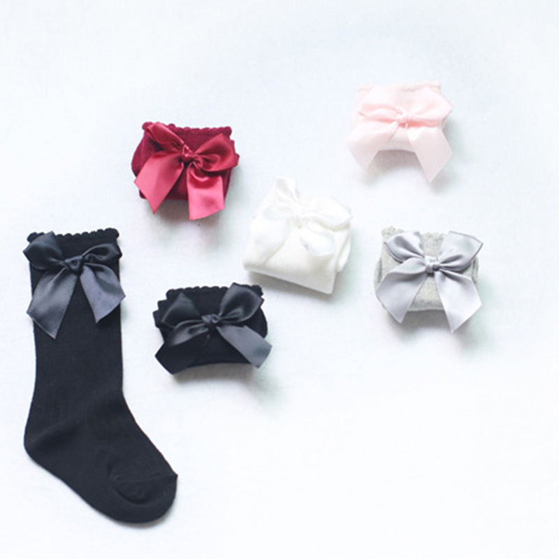 Meisjes Kind Sokken Lint Boog Katoen Zachte Half Meisjes Sok Baby peuter Prinses Mooie Knie Sokken Kids Sokken Katoen 0 Tot 6 T