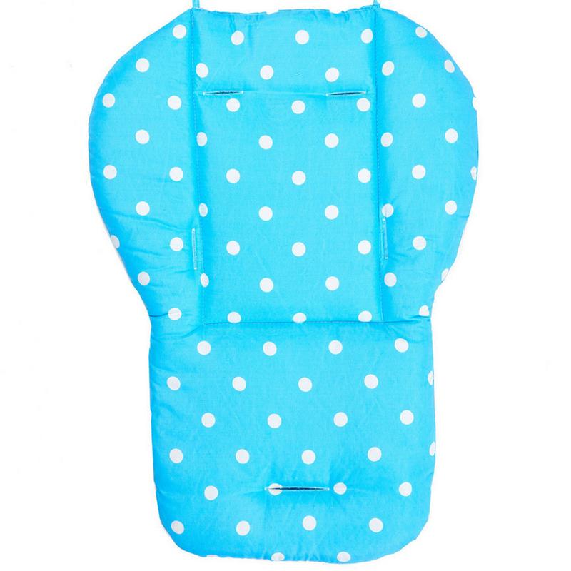 Dot Baby Stroller Seat Cushion Pushchair Pram Car Soft Mattresses Baby Carriages Seat Cotton Pad Stroller Mat Accessory: Blue