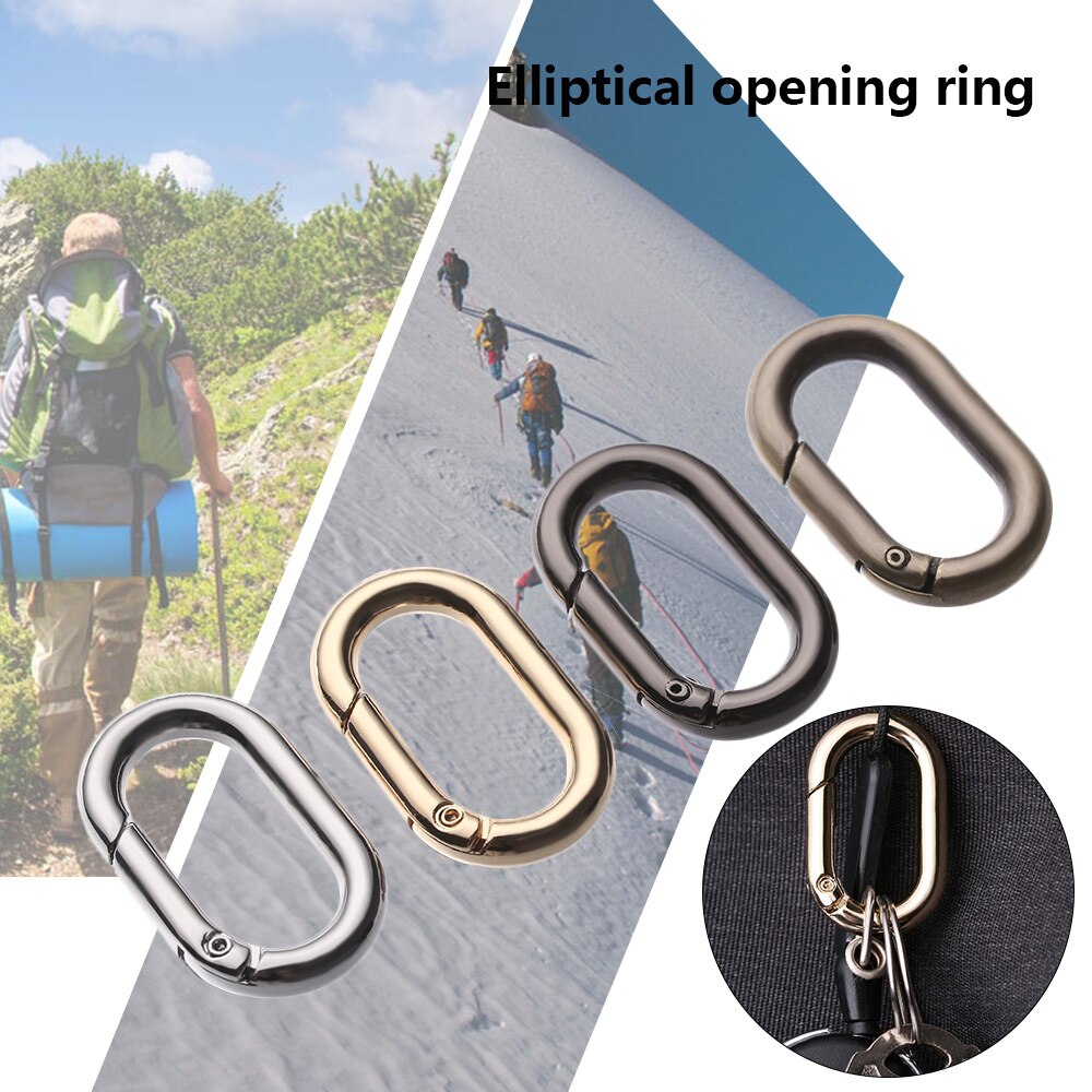 1Pc Zinklegering Handtas Gesp Plated Gate Lente Ovale Ring Gespen Clips Karabijnhaak Portemonnees Snap Haken Carabiners Tas Accessoires