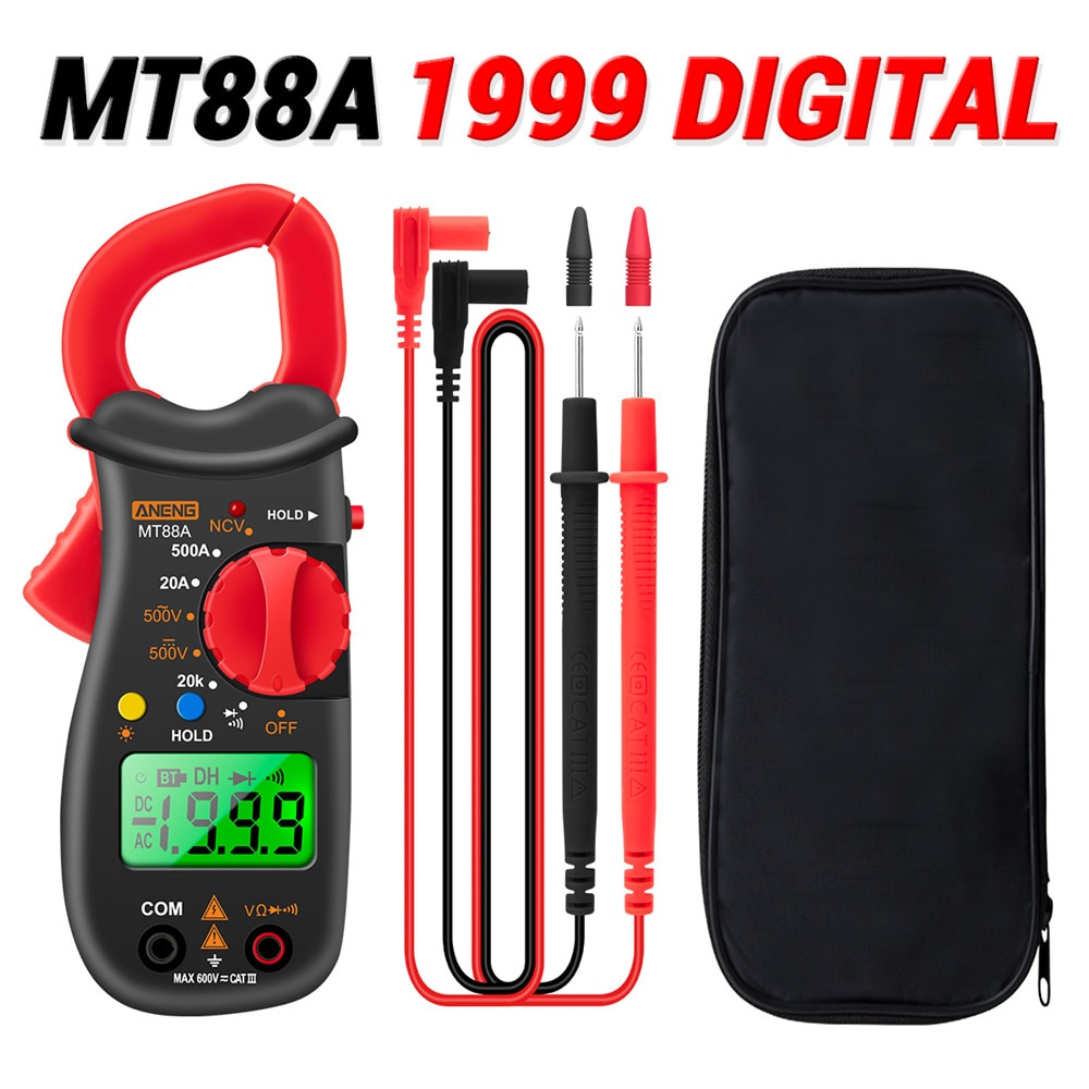 ANENG MT88A Digital Clamp Meter Multimeter DC/AC Voltage AC Current Tester Frequency Capacitance NCV Test