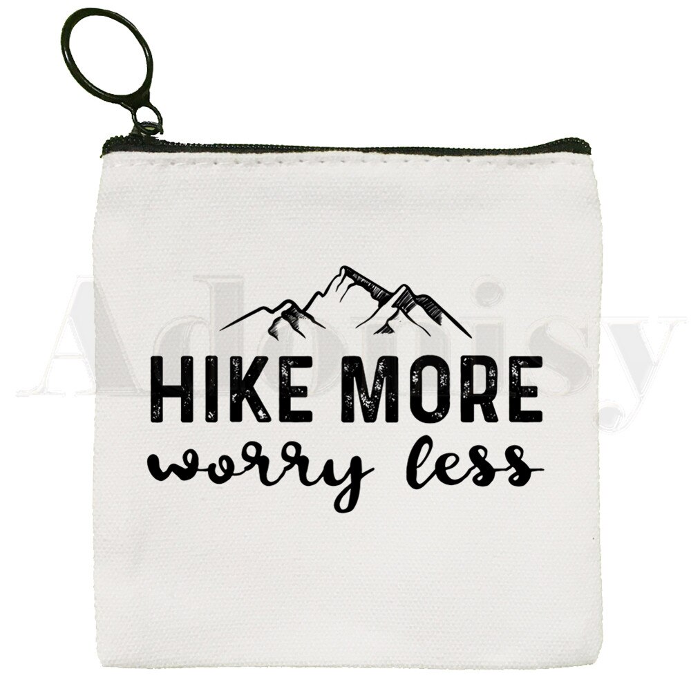 HIKE MORE Worry Less Hiking Camping Outdoor Purse Storage Small Bag Card Bag Key Bag Coin Clutch Bag Zipper Key Bag: H