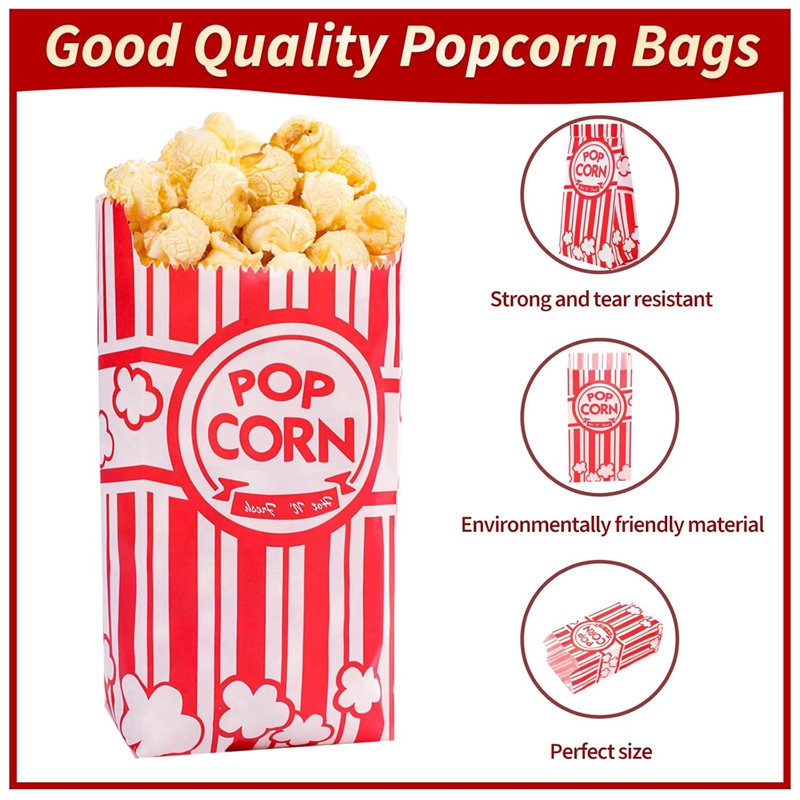 10 stk. papir popcornposer snack mademballage beholder bryllup fødselsdagsfest popcornmaskine tilbehør forsyninger filmaftener