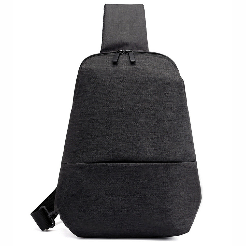 Eenvoudige heren borsttas oxford doek casual effen kleur riem messenger bag draagbare reistas schoudertas: Zwart