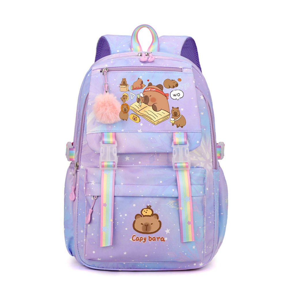 capibara Mochila Feminina capibara Zaino per bambini Borse da scuola Zaino per computer portatile per ragazze adolescenti Zaini da viaggio per donna: Grigio