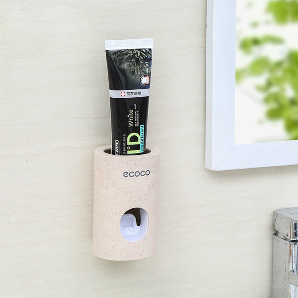 ECOCO Auto Toothpaste Squeezer Wall-mounted Floating Toothpaste Squeezer Dispenser For Kids Bathroom Accessories Toothpaste Rack