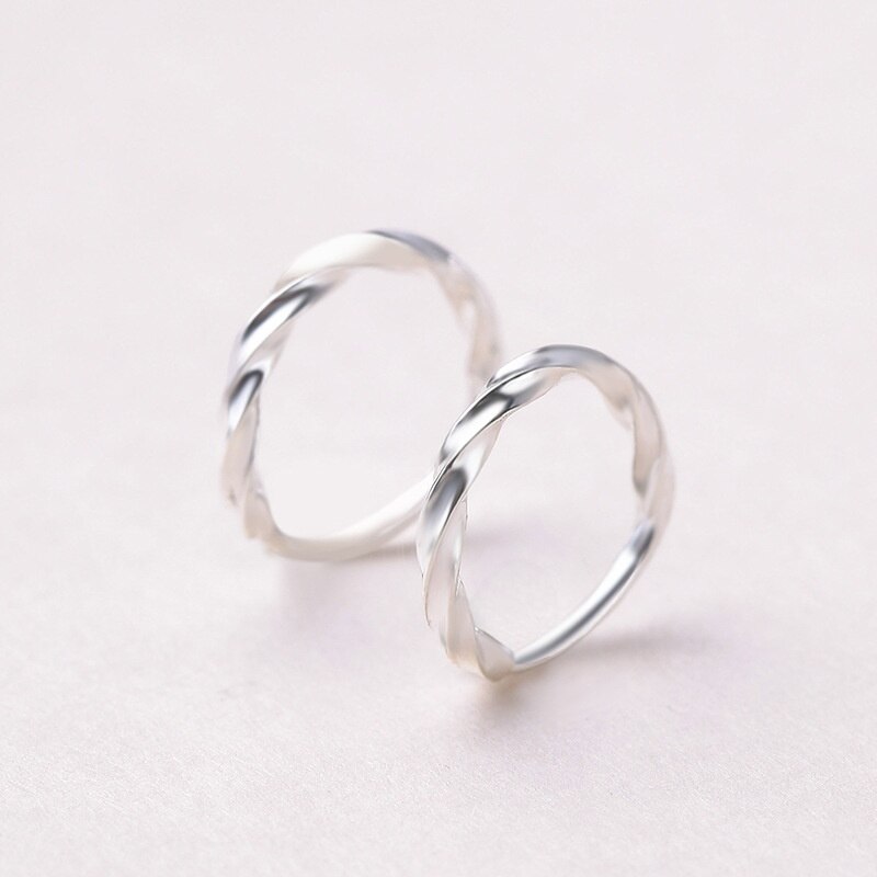 S990 Sterling verdrehte sehr klein Kreis Band Ohrringe für Frauen 9mm Schmuck Zubehör